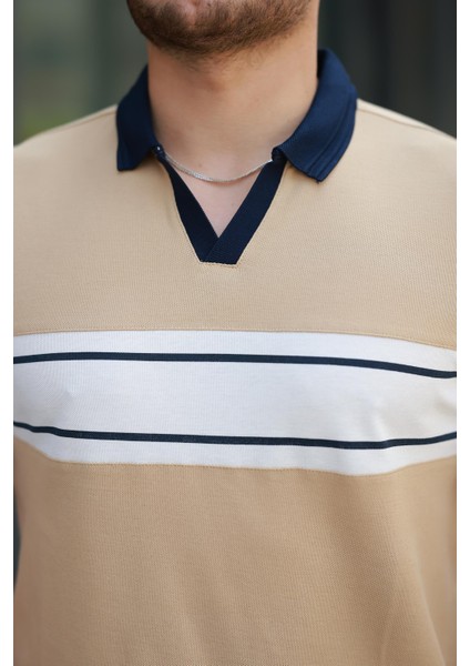 Kamel Beyaz Iki Renk Polo Yaka Kısa Kollu TIŞÖRT-2514 modelleri