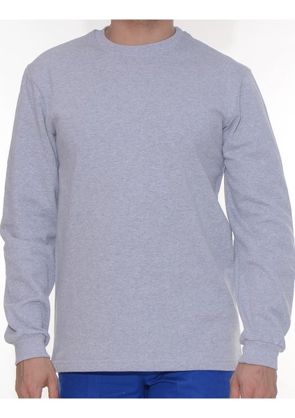 Bisiklet Yaka Gri Sweatshirt