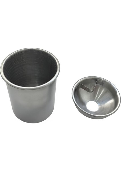 Çelik 10 Cm. Kafe Restaurant Kapaklı Yuvarlak Kül Tablası Küllük CIN899GR