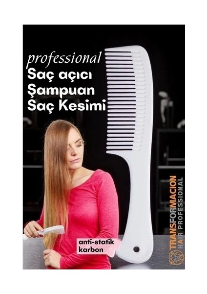 Dolaşık Saç Açıcı Tarak - Şampuan Saç Boyası Tarağı - Geniş Dişli Saç Kesim Tarağı Profesyonel