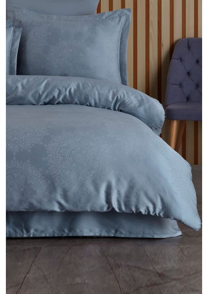 Liyosel Jakar Nevresim Takımı Tek Kişilik - Nothingham Indigo