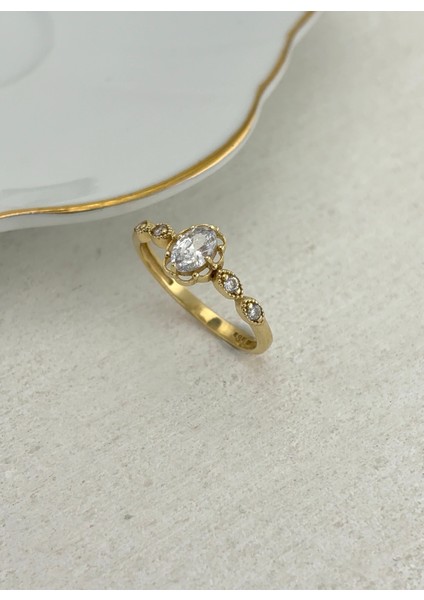 14 Ayar Altın Mistik Vintage Style Taşlı Zarif Yüzük fiyatları