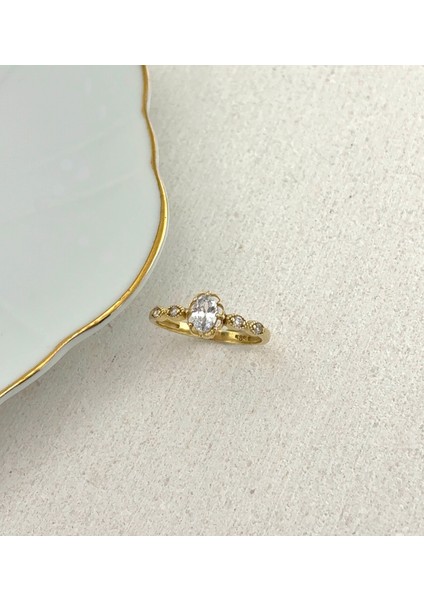 14 Ayar Altın Mistik Vintage Style Taşlı Zarif Yüzük modelleri