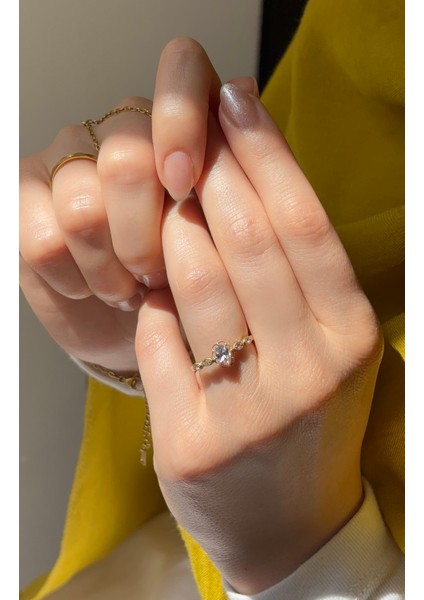 14 Ayar Altın Mistik Vintage Style Taşlı Zarif Yüzük fırsatları