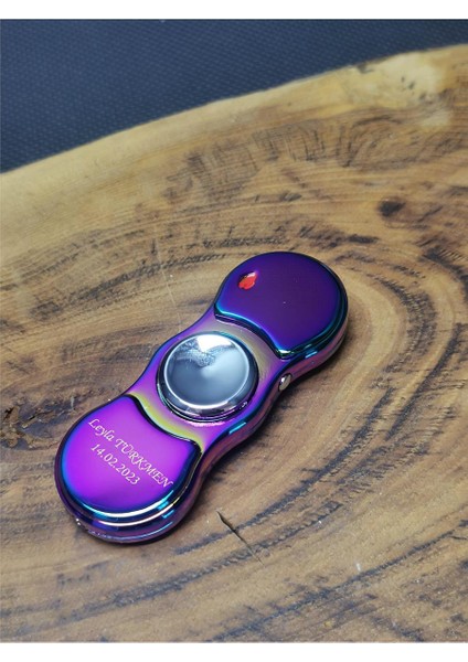 Kişiye Özel Gold Fidget Spinner Şarjlı Elektirikli Çakmak