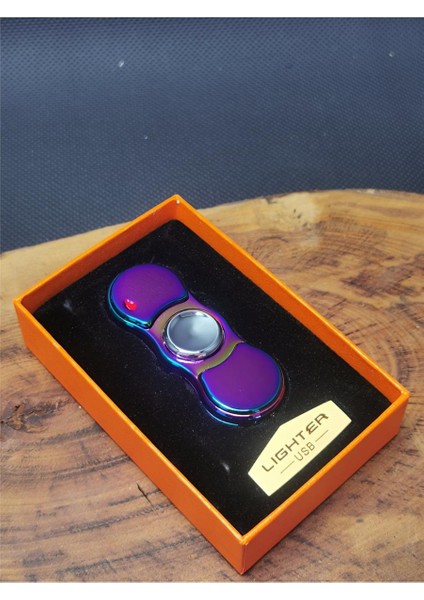 Kişiye Özel Gold Fidget Spinner Şarjlı Elektirikli Çakmak
