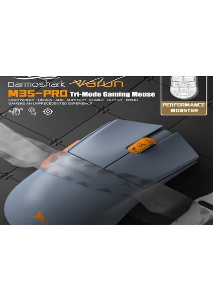 Darmoshark M3S Pro Bt 5.2 2.4 G Kablosuz - Kablolu Üç Modlu Optik Mouse Siyah