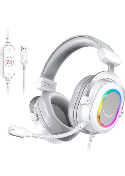 Ampligame H6W Beyaz Mikrofonlu Oyuncu Kulaklığı Bilgisayar ve Yayıncı Kulaklık