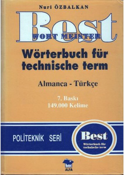 Wörterbuch Für Technische Term / Almanca - Türkçe (1997 Basım)