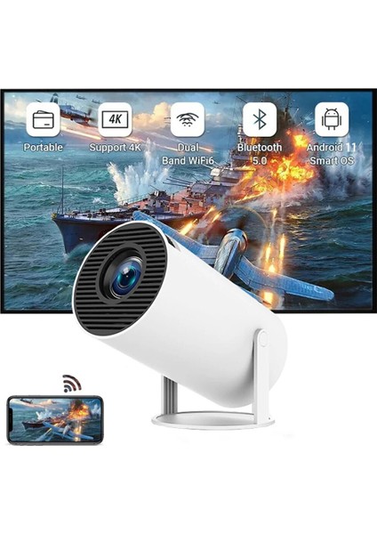 4K Çözünürlüklü LED Projektör - Taşınabilir