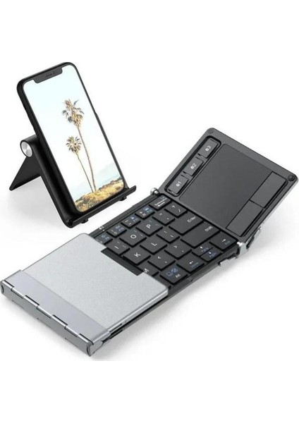 Iclever Hassas Touchpadli Katlanır Bluetooth Klavye Gri