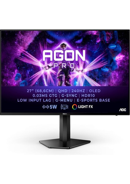 Agon Pro 26.5 AG276QZD 240Hz 0.03MS HDMI Dp Gsync Pivot HDR10 Rgb Qhd OLED Gaming Monitör