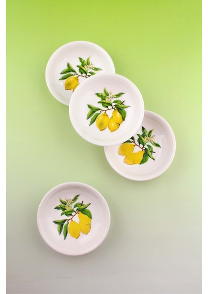 Lemon 4 Parça Porselen Çerezlik