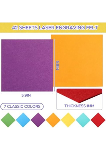 42 Yaprak Lazerle Kazınmış Malzemeler Lazerle Kazınmış Keçe Sayfalar (Yurt Dışından) modelleri