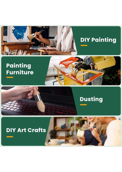 3 Paket Tebeşir Boya Fırçası, Balmumu Boya Fırçası, Ahşap Için Tebeşir Boya Fırçaları (Yurt Dışından) fırsatları