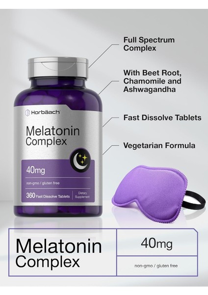 Fast Sleep Chamomile 40MG Complex | 360 Fast Dissolve Tablets | Adult Extra Strength Supplement | Vegetarian, Non-Gmo, Gluten Free