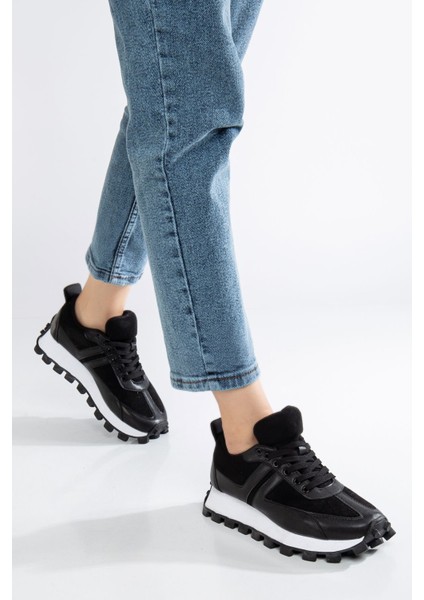 Kadın Siyah Spor Sneaker Ayakkabı