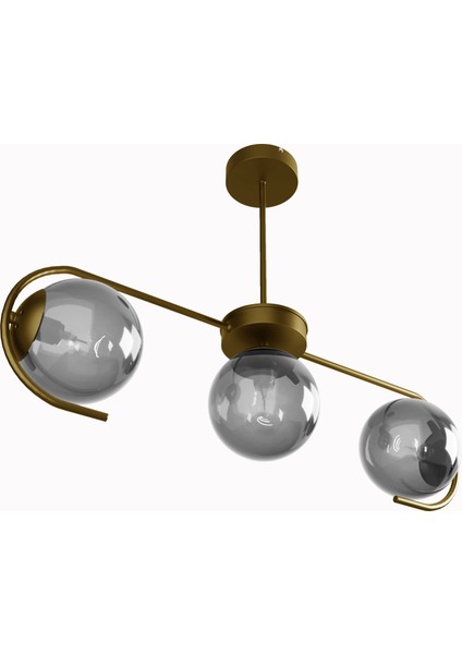 Ayza Modern Metal Gövdeli 3'lü Cam Küre Avize | Tavan Aydınlatma Avize Modeli