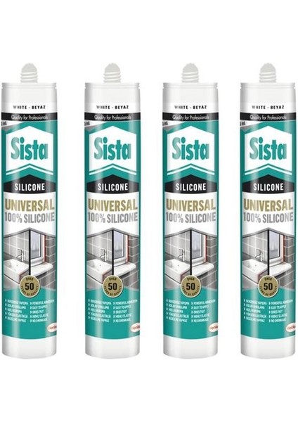 Üniversal Silikon Beyaz 280ML 4 Adet