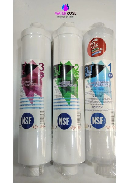Nsf Flt 3626 Arıtma Cihazı Filitresi Coconut Bazlı Carbon 3'lü Set Dirsekler Hediyedir !!