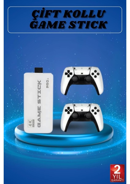 Game Stick 4K Retro Çift Kollu Atari Oyunlari +20000 Oyunlu Konsol Nostalji