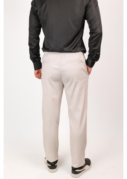 Erkek Regular Fit Normal Kesim Chino Jogger Lastikli Düz Paça Pantolon