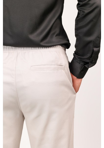 Erkek Regular Fit Normal Kesim Chino Jogger Lastikli Düz Paça Pantolon