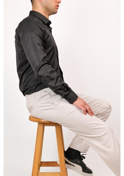 Erkek Regular Fit Normal Kesim Chino Jogger Lastikli Düz Paça Pantolon