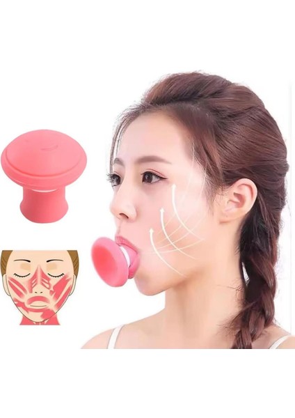 Pembe Renkli Çene ve Yanak Şekillendirme Egzersiz Aleti