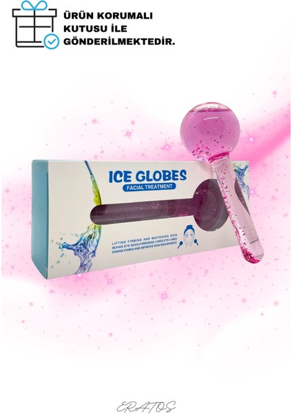 Pembe Cam Buz Küresi ile Canlı ve Parlak Cilt Için Soğuk Terapi fırsatları