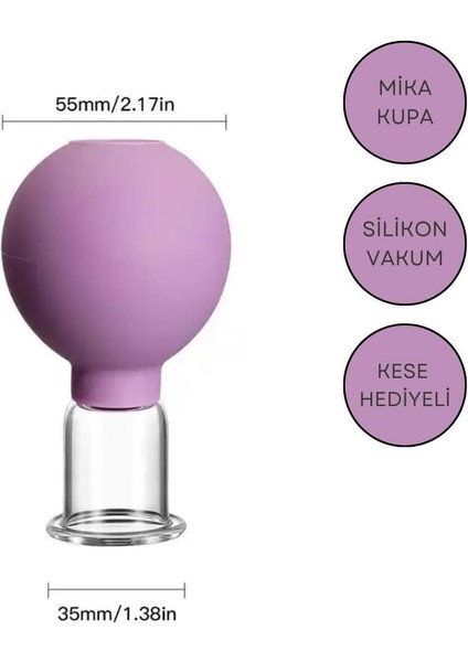 Mor Silikon Vakumlu Yüz ve Boyun Masaj Kupası No:3
