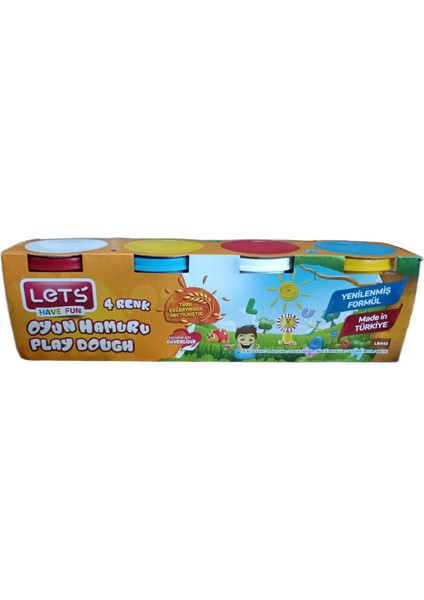 Lets Oyun Hamuru 4 Renk 440 gr Normal Renkler L8440 fiyatları