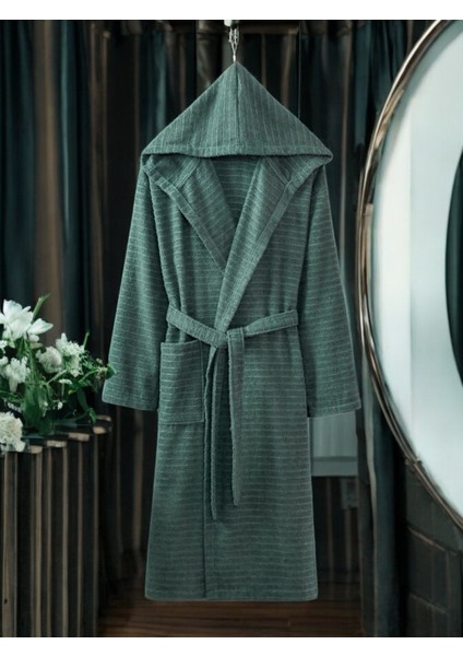 Mira Yeşil Kapüşonlu Bornoz