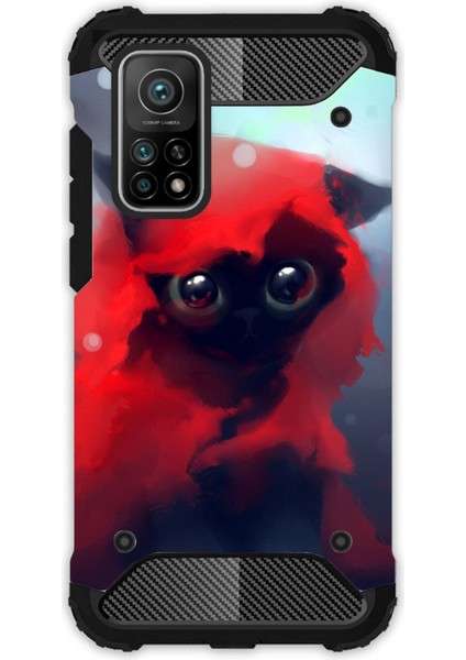 Xiaomi Mi 10T Pro 5g Kılıf Desenli Antishock Crash Kapak - Red Cat