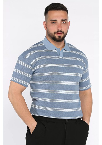 Polo Yaka Çizgili Erkek Tişört P-00017653