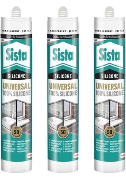 Üniversal Silikon Şeffaf 280ML 3 Adet