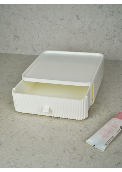 2 Adet- Çekmeceli Çok Amaçlı Makyaj Takı Organizeri Ofis Kalemlik Okul Düzenleyici 20X20X14 modelleri