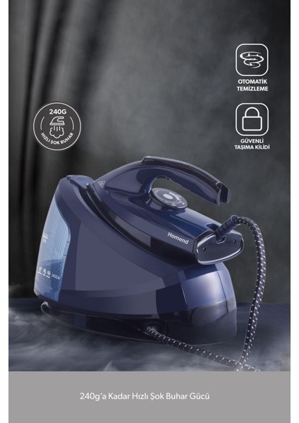 Steamwork 1168H Buhar Kazanlı Ütü Lacivert