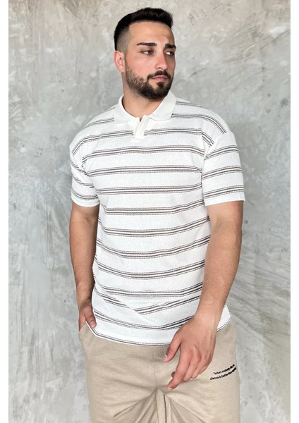Polo Yaka Çizgili Erkek Tişört P-00017653