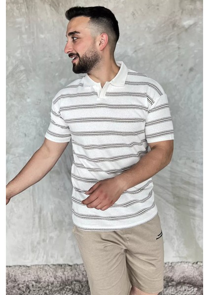 Polo Yaka Çizgili Erkek Tişört P-00017653 fiyatları