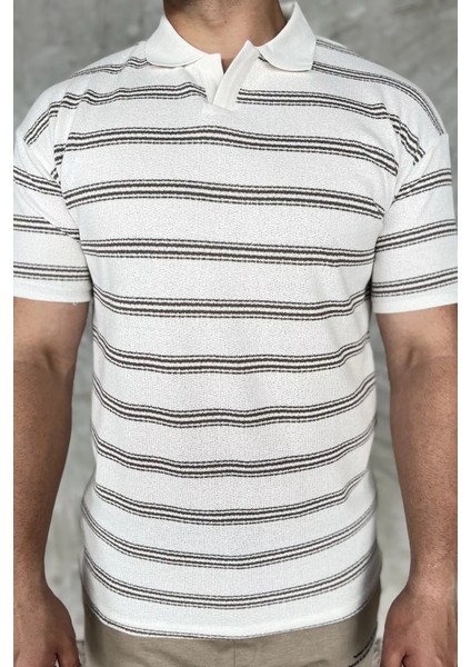 Polo Yaka Çizgili Erkek Tişört P-00017653 fırsatları