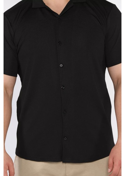 Apaş Yaka Slim Fit Erkek Kısa Kol Gömlek P-00017659 fırsatları