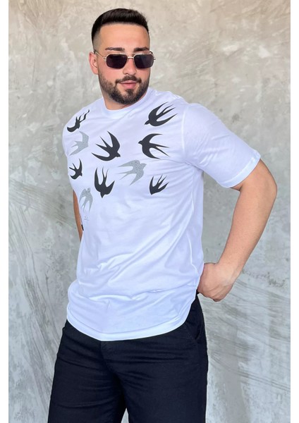 Erkek Bisiklet Yaka Baskılı Tişört P-00017395 fiyatları