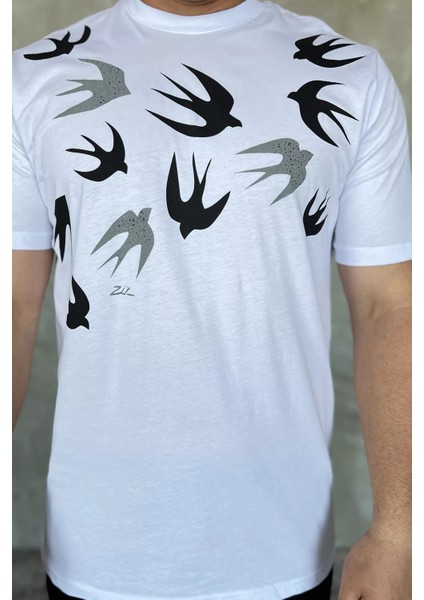 Erkek Bisiklet Yaka Baskılı Tişört P-00017395 fırsatları