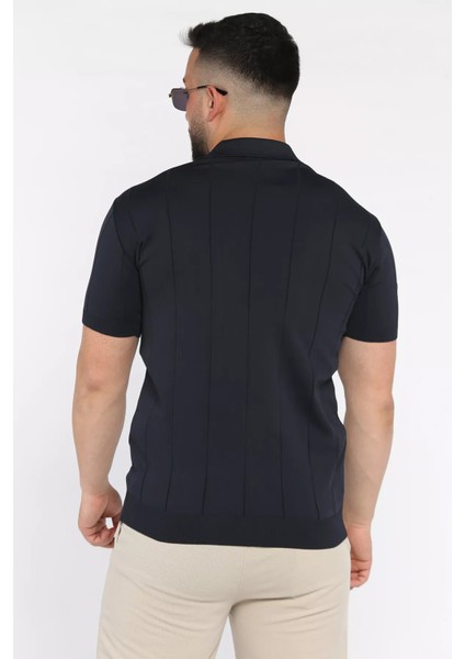Erkek Polo Yaka Kendinden Çizgi Desenli Tişört P-00017365 modelleri
