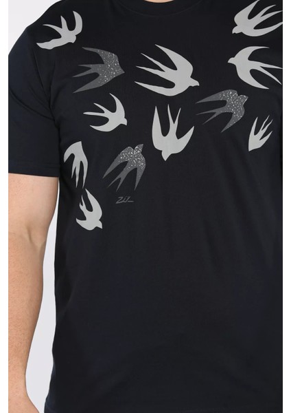 Erkek Bisiklet Yaka Baskılı Tişört P-00017395 fırsatları