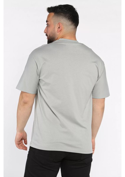 Erkek Yaka Baskılı Oversize Tişört P-00017399 modelleri