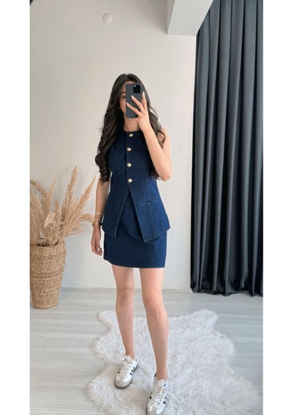 Enrico Gold Düğmeli Belden Oturtmalı Yelek fiyatları