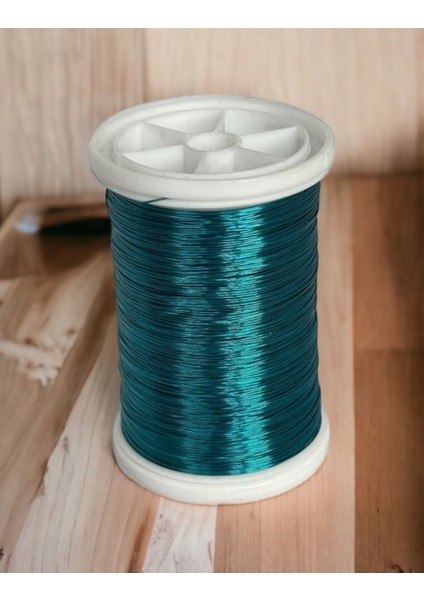 0.30MM ( 100GR -150M) Bakır Üstü Gümüş Kaplı Koyu Turkuaz Renkli Filografi Teli fiyatları