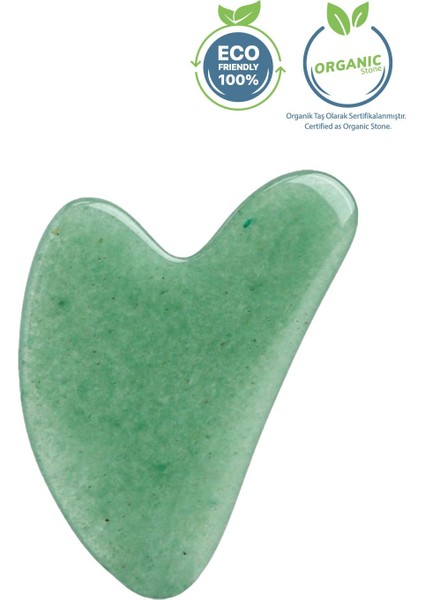 Yeşil Aventurin Taşı Kalp Gua Sha Yüz Masaj Aleti Doğal ve Sertifikalı modelleri